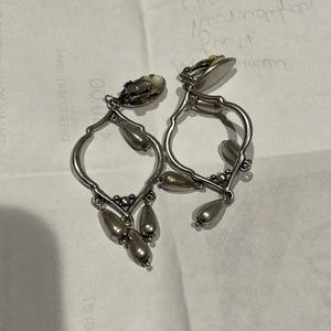 Silver tone clip on earrings